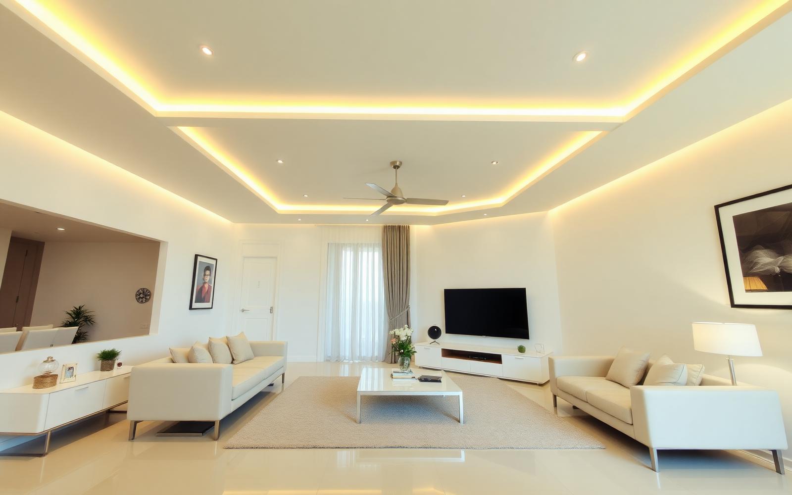 Sala moderna com forro de PVC instalado